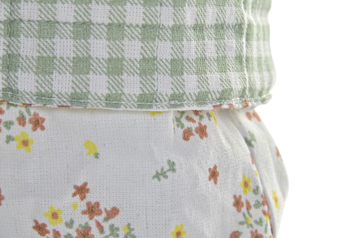 DKD Home Decor Cesta Shabby Vichy Sweet Verde Rojo 16 x 16 x 11 cm (6 Unidades)