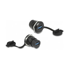 DeLOCK Conector USB 3.2 Gen 1 Tipo-A integrado con tapa protectora contra el polvo