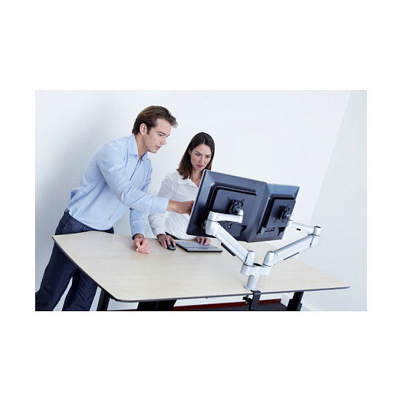 Evoluent BakkerElkhuizen4 Ratón Ergonómico Vertical para Diestros, 6 Botones, Láser, 2600 DPI, Negro/Púrpura