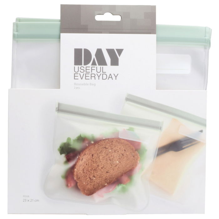 Day Juego de 2 Bolsas Conservar 23x21 con Cierre Zip Herméticas Reutilizables