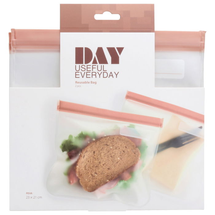 Day Juego de 2 Bolsas Conservar 23x21 con Cierre Zip Herméticas Reutilizables