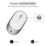 Ratón Inalámbrico por Bluetooth Subblim Smart/ Batería recargable/ Hasta 1600 DPI/ Blanco y Plata