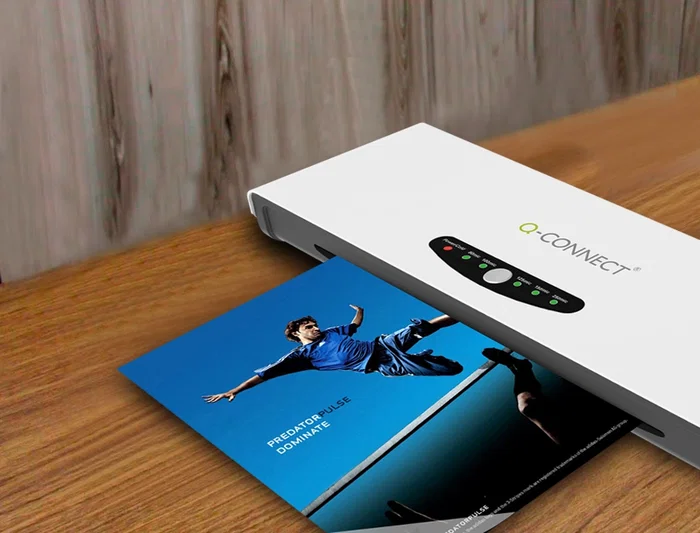 Q-connect Plastificadora DIN A3 Alto Rendimiento Frío/Caliente, 4 Rodillos, Hasta 250 micras, 300 mm/min