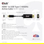 Club 3D CAC-1334 Cable HDMI a USB-C Activo 4K 60Hz, 1.8 Metros, Negro
