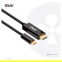 Club 3D CAC-1334 Cable HDMI a USB-C Activo 4K 60Hz, 1.8 Metros, Negro