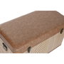 DKD Home Decor Set de 3 Baúles de Bambú y PU Marrón