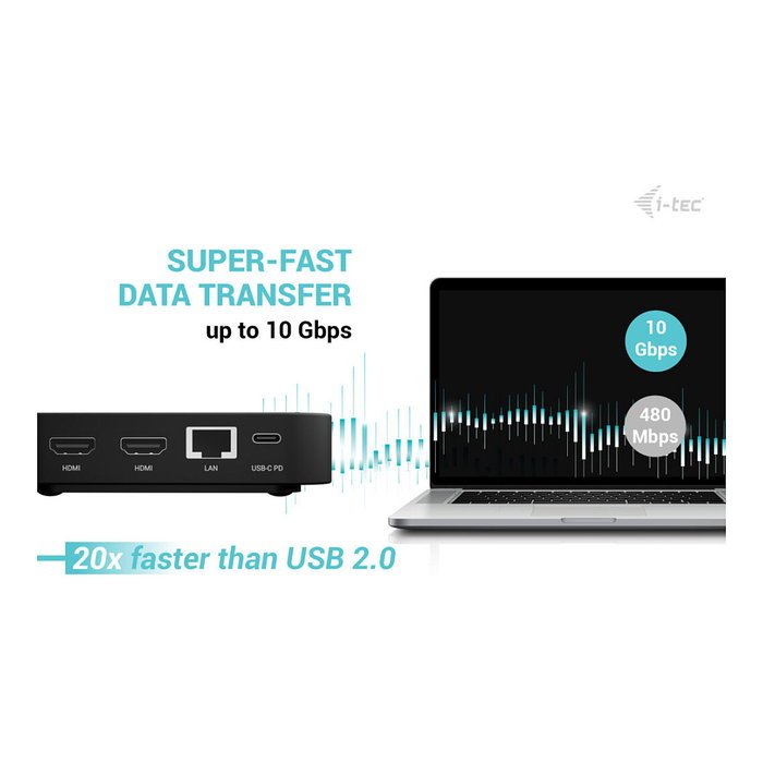 I-TEC USB-C Docking Station Dual HDMI, DisplayPort, GLAN, 3x USB-A, 2x USB 2.0, Audio, 100W PD I-TEC USB-C Docking Station Dual HDMI, DisplayPort, GLAN, 3x USB-A, 2x USB 2.0, Audio, 100W PD