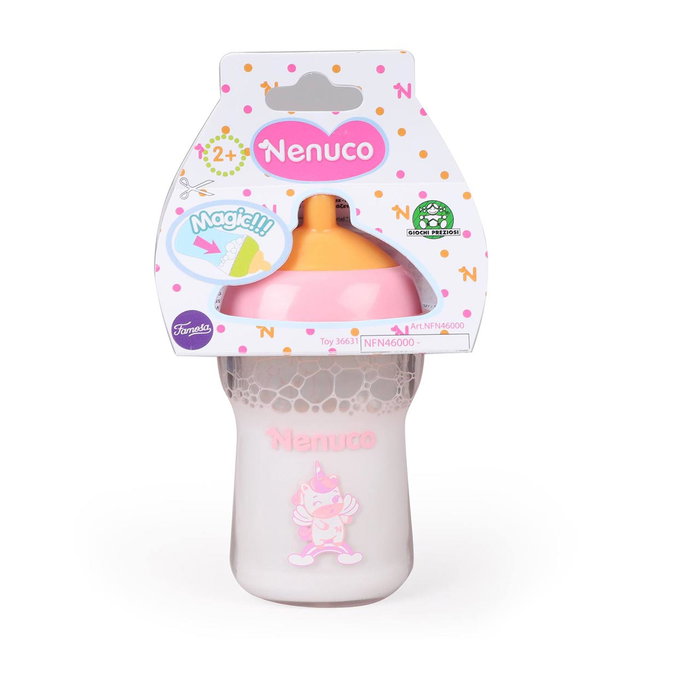 Nenuco Biberón NFN46000 Famosa para Muñeca con Diseño Unicornio Rosa y Blanco