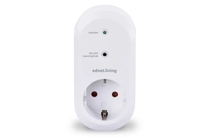 Ednet .living Smart Plug - Enchufe Inteligente Interior Blanco con WiFi, 16A, 230V, Compatible con iPhone/iPad