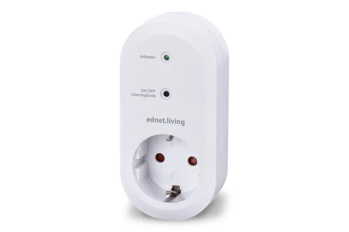 Ednet .living Smart Plug - Enchufe Inteligente Interior Blanco con WiFi, 16A, 230V, Compatible con iPhone/iPad