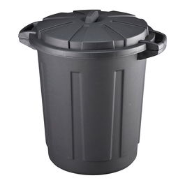 Mondex Cubo de Basura de Comunidad 80 Litros Negro Polipropileno con Tapa