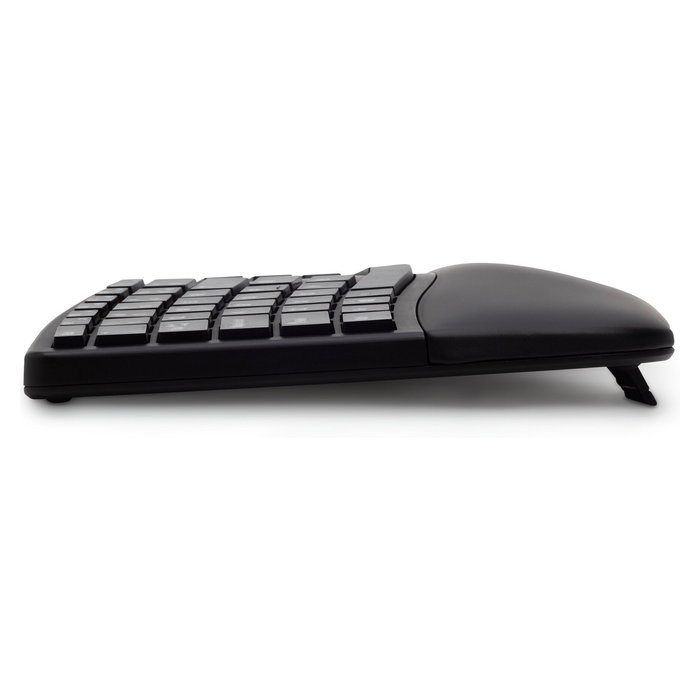 Kensington Pro Fit Ergo Teclado Inalámbrico/Alámbrico Curvo QWERTZ Negro Completo (100%) con reposamuñecas Alemán