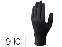 Deltaplus Guantes de Nitrilo Desechable Negro Caja 100 Unidades Talla 9-10