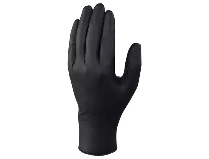 Deltaplus Guantes de Nitrilo Desechable Negro Caja 100 Unidades Talla 9-10