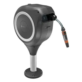 Gardena Enrollador de Manguera Automático RollUp S para Terraza - Blanco - Longitud 15 m - Manguera 13 mm