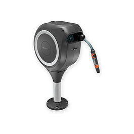 Gardena 18607-20 Caja Manguera Terrassen-Schlauchbox RollUp S (Blanco) 15 m Negro Manguera Flexible Resistente a Heladas Boquilla Incluida