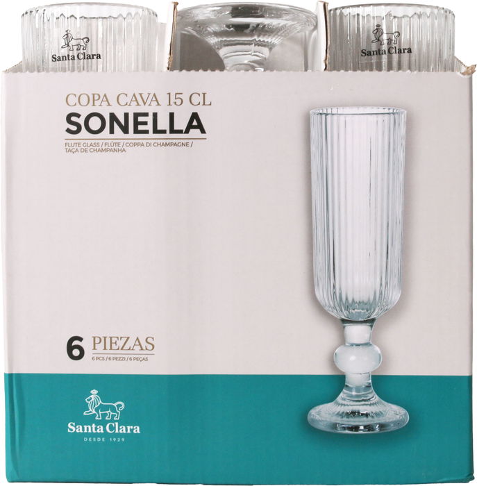 Santa Clara Copa Champagne Sonella 150 cc Transparente (36 Unidades)