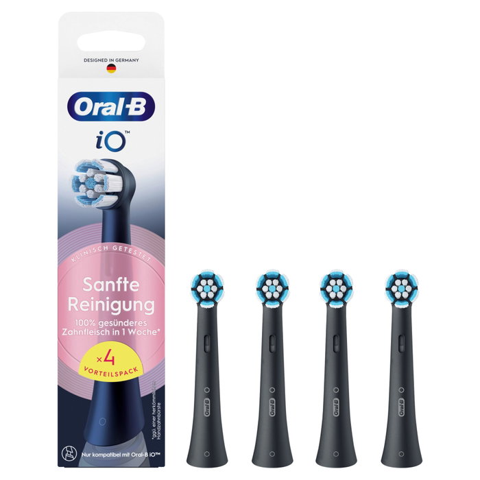 Oral-B iO Cabezales de repuesto Sensitiv cleaning Negro, 4 unidades Oral-B iO Cabezales de repuesto Sensitiv cleaning Negro, 4 unidades