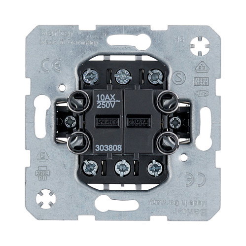 Berker 3038 08 Módulo de inserción de interruptor doble de encendido/cambio Berker 3038 08 Módulo de inserción de interruptor doble de encendido/cambio