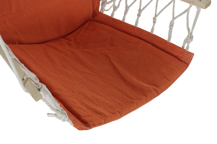 DKD Home Decor Silla Colgante para Terraza y Jardín Naranja de Algodón, Poliéster y Pino 50x120x97 cm DKD Home Decor Silla Colgante para Terraza y Jardín Naranja de Algodón, Poliéster y Pino 50x120x97 cm