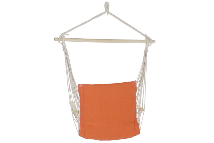 DKD Home Decor Silla Colgante para Terraza y Jardín Naranja de Algodón, Poliéster y Pino 50x120x97 cm DKD Home Decor Silla Colgante para Terraza y Jardín Naranja de Algodón, Poliéster y Pino 50x120x97 cm