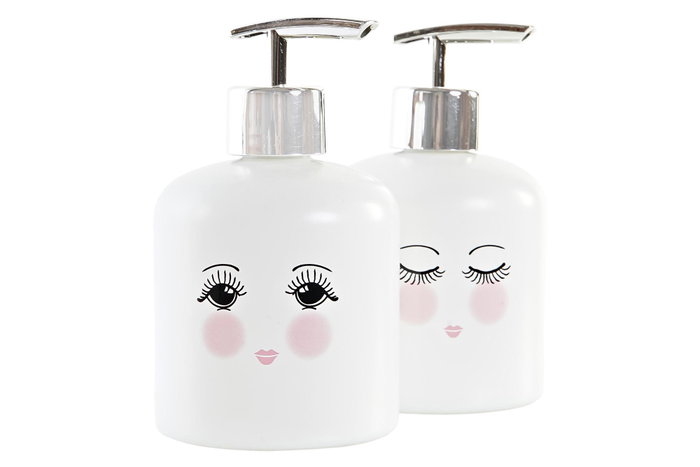 DKD Home Decor Dosificador de Cristal y ABS 350ml - Surtido de 2 unidades