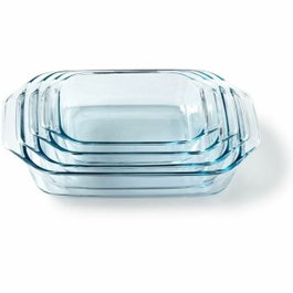 Pyrex Juego de 4 fuentes para horno rectangulares de vidrio (27/31/35/39 cm)