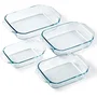Pyrex 3426470297912 Juego de 4 Fuentes para Horno de Vidrio Rectangular 27/31/35/39 cm