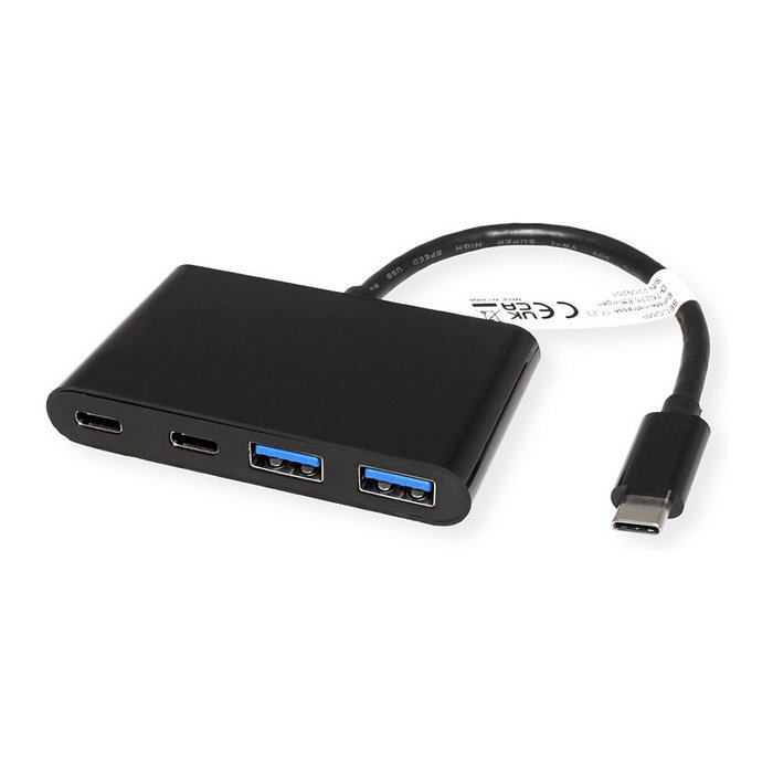 VALUE Hub USB 3.2 Gen 2 de 4 puertos (2x A + 2x C) con conexión Type-C