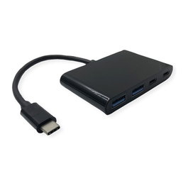 VALUE Hub USB 3.2 Gen 2 de 4 puertos (2x A + 2x C) con conexión Type-C