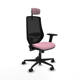 PIQUERAS Y CRESPO Silla de oficina Mardos con mecanismo Sincro, Rosa y Negro