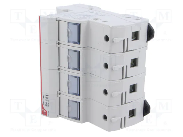DF ELECTRIC Portafusibles PMX 14x51mm 3+N 50A 690VAC para raíl DIN