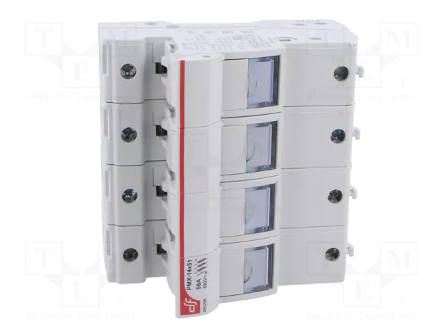 DF ELECTRIC Portafusibles PMX 14x51mm 3+N 50A 690VAC para raíl DIN
