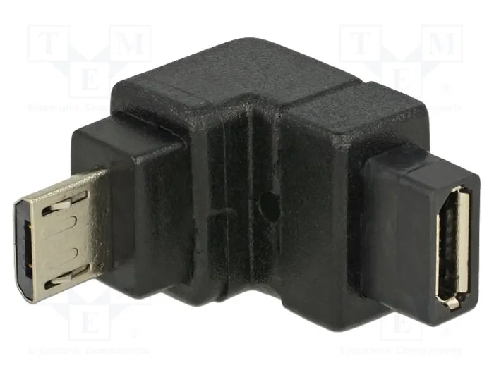 DeLOCK Adaptador USB 2.0 Micro-B macho a Micro-B hembra angulado inferior DeLOCK Adaptador USB 2.0 Micro-B macho a Micro-B hembra angulado inferior