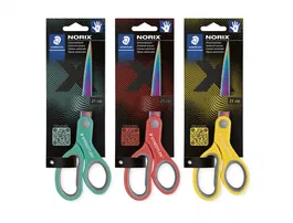 Staedtler Norix 965 - Tijeras de acero inoxidable con mango ergonómico, longitud 21 cm - Para uso escolar y oficina