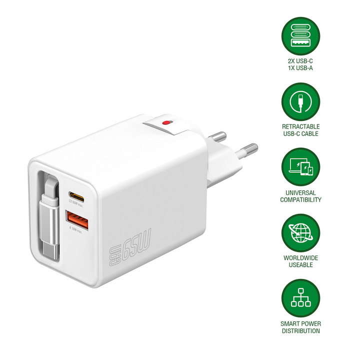 Cargador 4smarts 541065 de dispositivo móvil universal blanco corriente alterna carga rápida interior