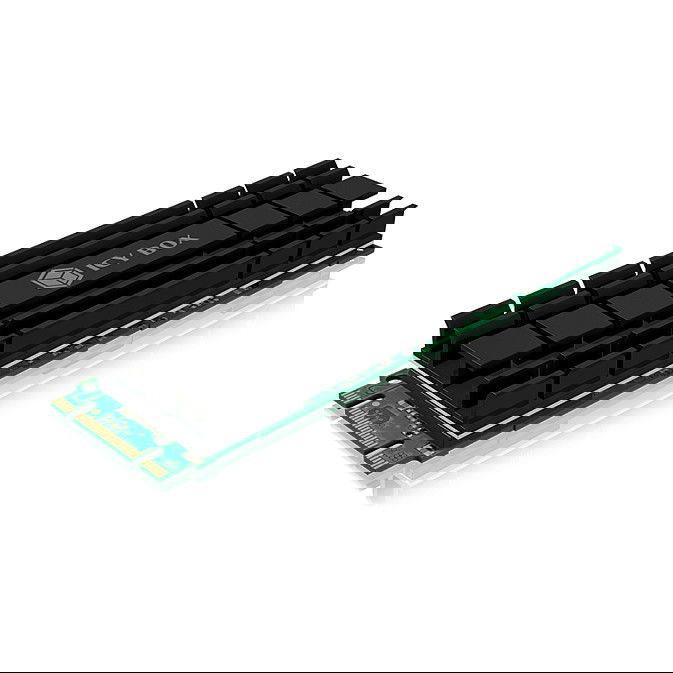 ICY BOX IB-M2HS-701 Disipador Térmico / Radiador para SSD M.2 2280 NVMe, Negro, Compatible con PS5
