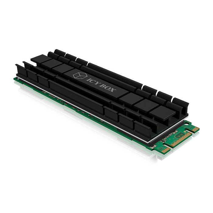 ICY BOX IB-M2HS-701 Disipador Térmico / Radiador para SSD M.2 2280 NVMe, Negro, Compatible con PS5