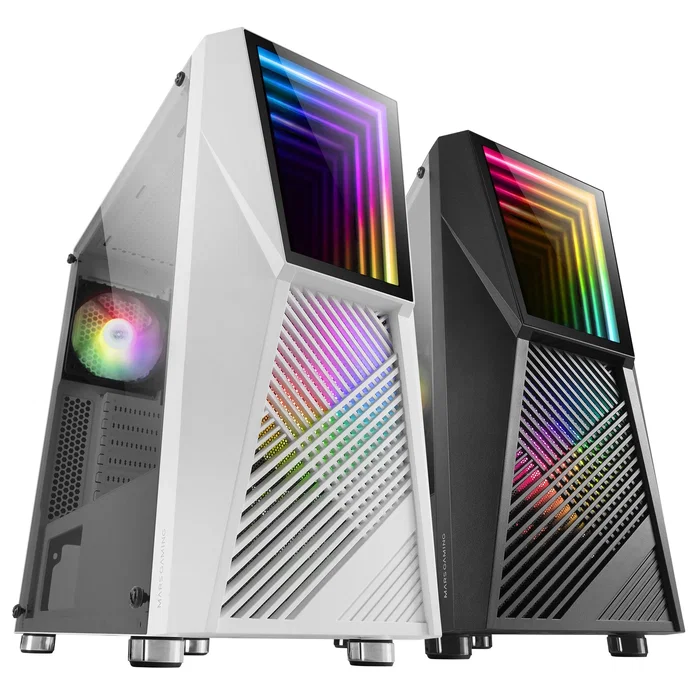 Mars Gaming Caja Ordenador MC777W Blanco Semitorre ATX Cristal Templado RGB