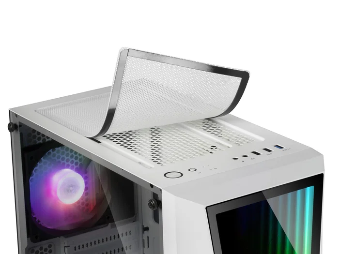 Mars Gaming Caja Ordenador MC777W Blanco Semitorre ATX Cristal Templado RGB