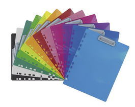Carpeta Con Pinza Portablocs Multitaladro Office Box Colorline A4 Plastico Rigido Colores Surtidos Expositor De 36