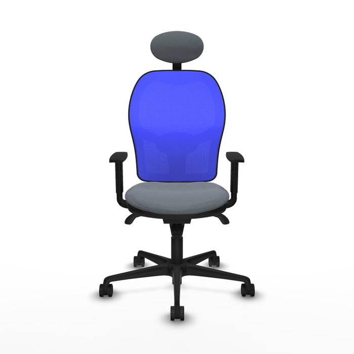 PIQUERAS Y CRESPO Silla de oficina Jorquera con mecanismo Sincro, tela Gris y malla Azul