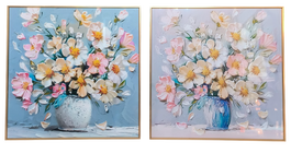 DKD Home Decor Cuadro Aluminio y MDF de Florero, Pack de 2 unidades