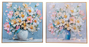 DKD Home Decor Cuadro Aluminio y MDF de Florero, Pack de 2 unidades