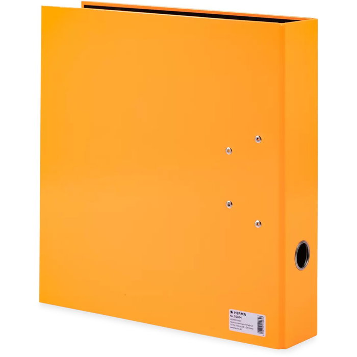 HERMA Archivador A4 de Cartón Naranja Neón con Anilla Redonda para Almacenamiento, Lomo 7cm
