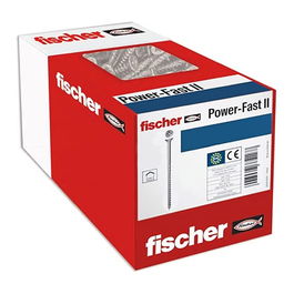Fischer Tornillo Spanplattenschraube Power-Fast II 6.0x100 mm Acero Zinc Senkkopf Cabeza Plana para Madera, 25 Unidades