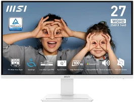 MSI Pro MP273QW E2 Monitor LED IPS de 27 Pulgadas (68.6 cm) Resolución WQHD 2560x1440, 100Hz, 4ms, HDR400, Blanco, 2xHDMI, DisplayPort