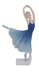 DKD Home Decor Figura de Bailarina Azul en Resina