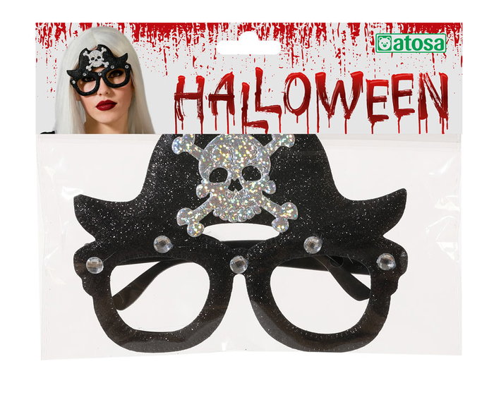Gafas Negras Con Calavera Blanca Para Disfraz De Pirata Halloween