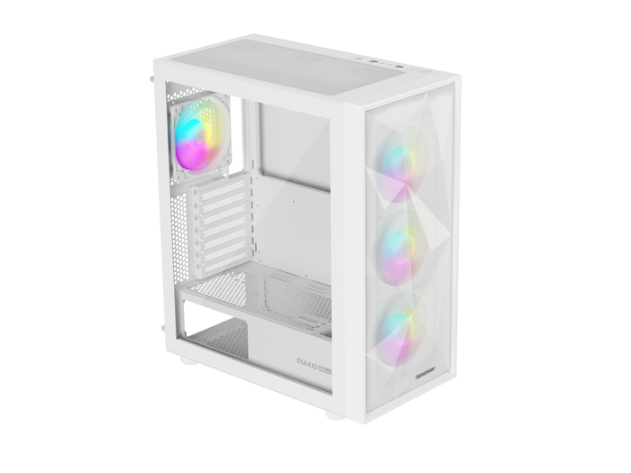 GENESIS Diaxid 605 ARGB Torre Midi Blanco Compatible con ATX, Micro ATX, Mini-ITX y Refrigeración Líquida